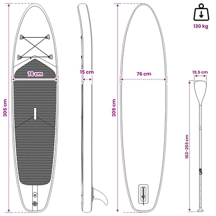 Oppustelig Stand Up Paddle Board POSEIDON 305 x 76 x 15 cm Grøn