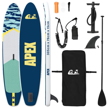Oppustelig Stand Up Paddle Board APEX 305 x 76 x 15 cm Blå til