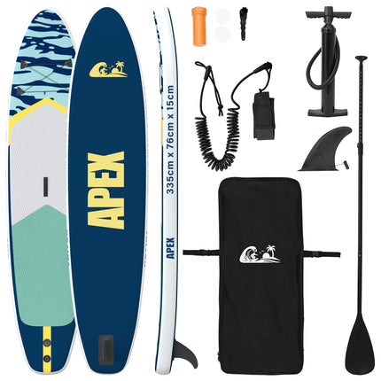 Oppustelig Stand Up Paddle Board APEX 335 x 76 x 15 cm Blå til