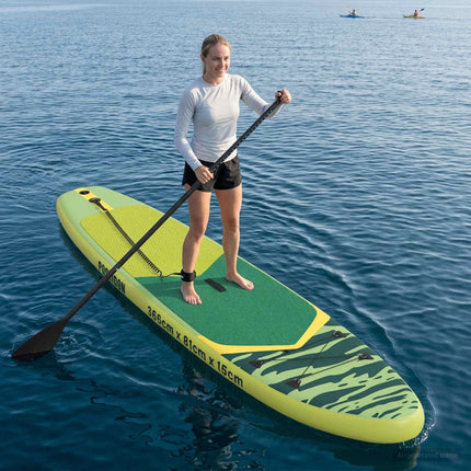 Oppustelig Stand Up Paddle Board POSEIDON 366 x 81 x 15 cm Grøn