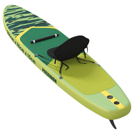 SUP board med sæde 2-i-1 POSEIDON 305 x 76 x 15 cm Grøn til