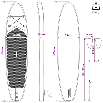 SUP board med sæde 2-i-1 POSEIDON 305 x 76 x 15 cm Grøn til