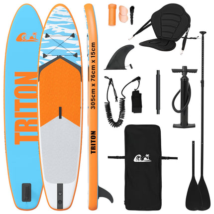 SUP board med sæde 2-i-1 TRITON 305 x 76 x 15 cm Blå til