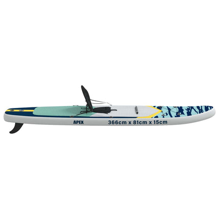 SUP board med sæde 2-i-1 APEX 366 x 81 x 15 cm Blå til