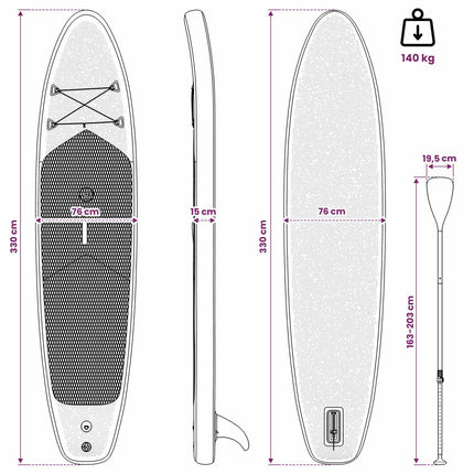 Oppusteligt SUP Board med Sejl SCYLLA 330 x 76 x 15 cm Blå til