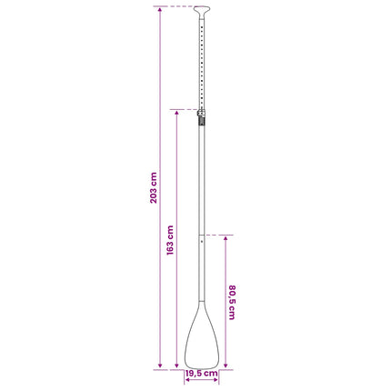 2 i 1 Kayak & SUP Paddle 203 x 19,5 cm Sort