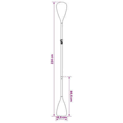 2 i 1 Kayak & SUP Paddle 203 x 19,5 cm Sort