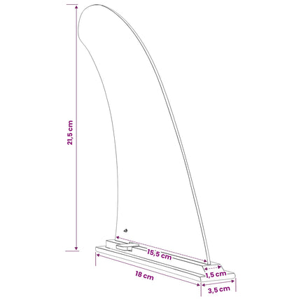 SUP fin 3,5 x 18 x 21,5 cm Nylon Sort