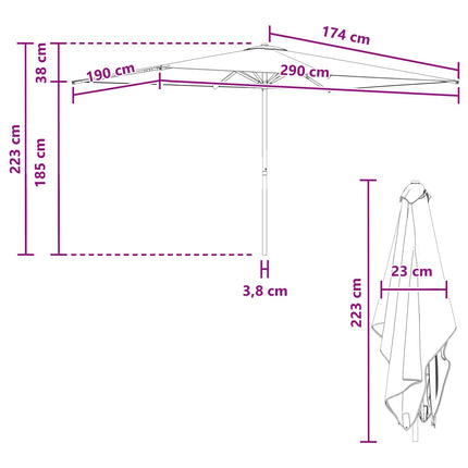 Havesol 200 x 300 cm Polyester Rektangulær Terrakotta