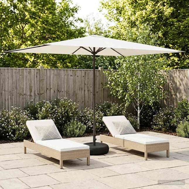 Haveparasol med base 200 x 300 cm Polyester Rektangulær