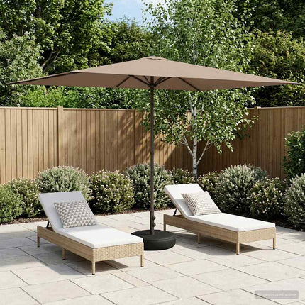Haveparasol med base 200 x 300 cm Polyester Rektangulær Gråbrun