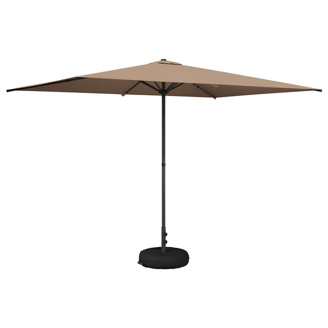 Haveparasol med base 200 x 300 cm Polyester Rektangulær Gråbrun