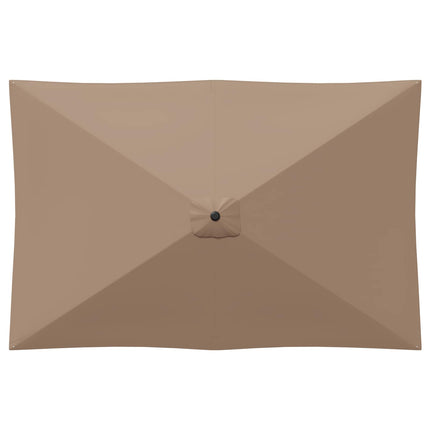 Haveparasol med base 200 x 300 cm Polyester Rektangulær Gråbrun