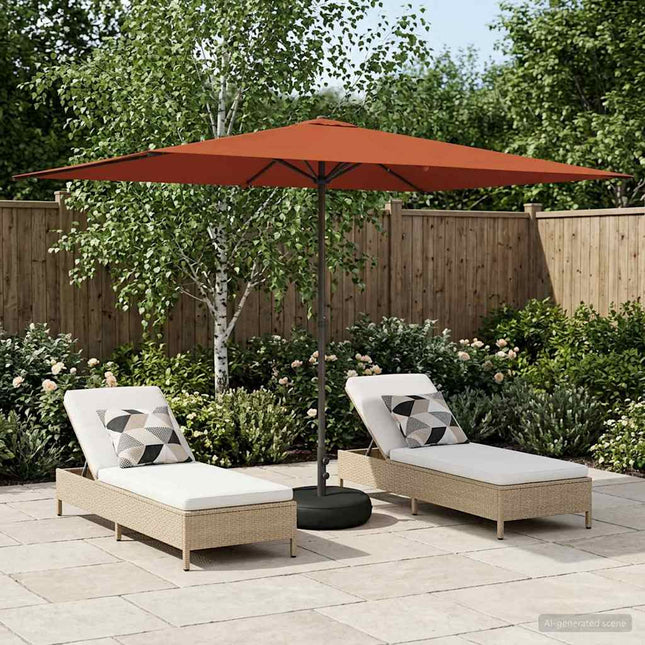 Haveparasol med base 200 x 300 cm Polyester Rektangulær