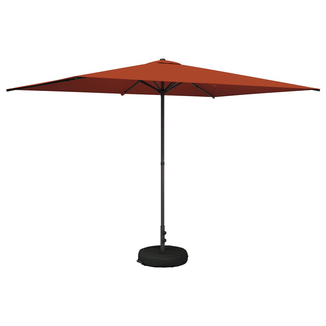 Haveparasol med base 200 x 300 cm Polyester Rektangulær