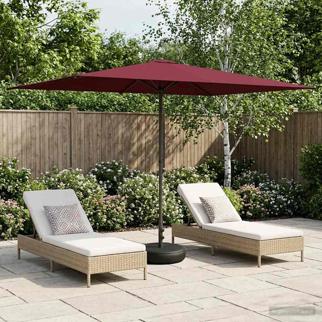 Haveparasol med base 200 x 300 cm Polyester Rektangulær