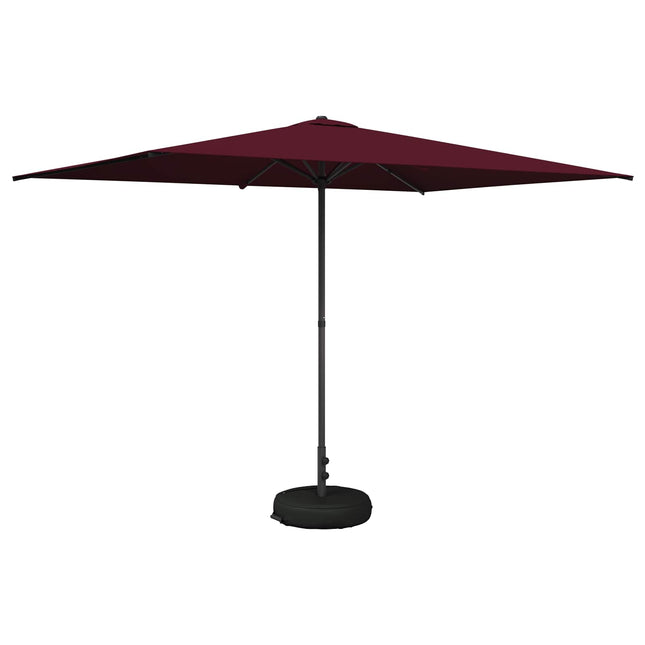 Haveparasol med base 200 x 300 cm Polyester Rektangulær