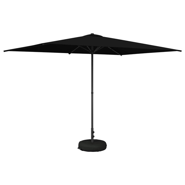 Haveparasol med base 200 x 300 cm Polyester Rektangulær Sort