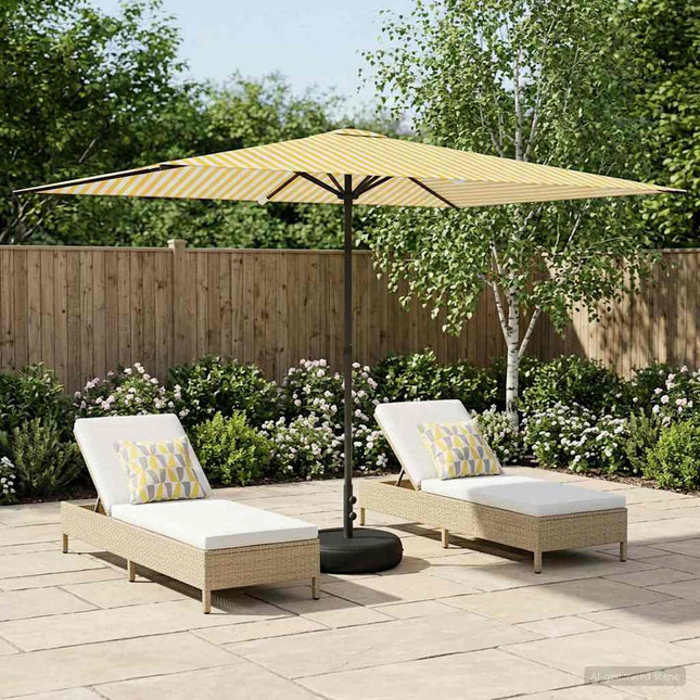 Haveparasol med base 200 x 300 cm Polyester Rektangulær