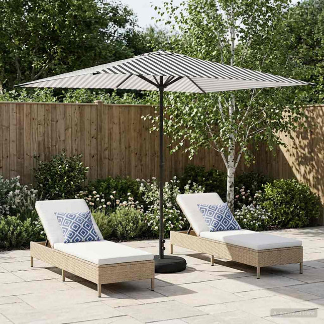 Haveparasol med base 200 x 300 cm Polyester Rektangulær