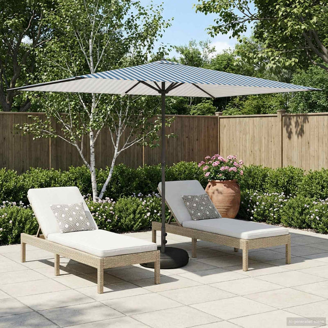 Haveparasol med base 200 x 300 cm Polyester Rektangulær