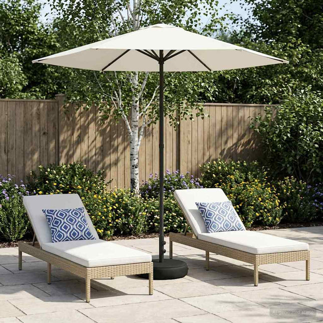 Haveparasol med base 230 x 230 cm Polyester Rektangulær