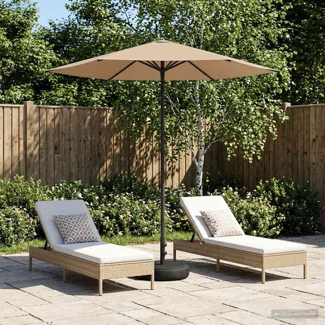Haveparasol med base 230 x 230 cm Polyester Rektangulær Gråbrun