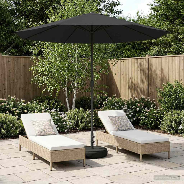 Haveparasol med base 230 x 230 cm Polyester Rektangulær