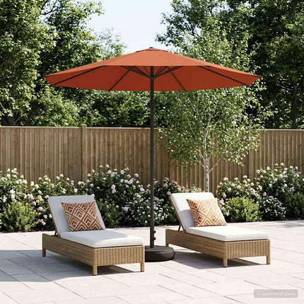Haveparasol med base 230 x 230 cm Polyester Rektangulær
