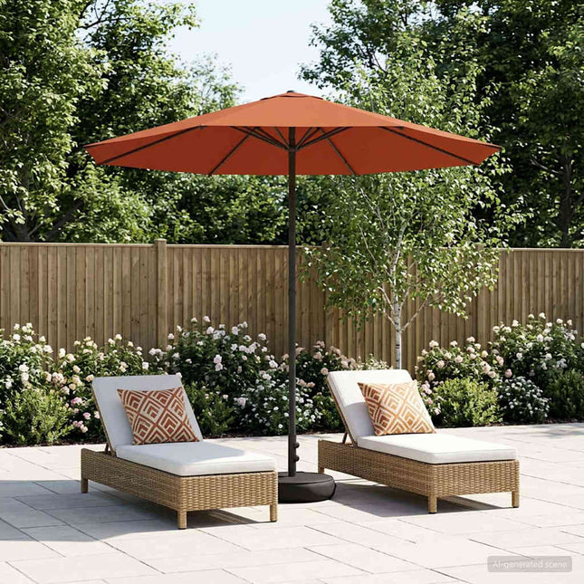 Haveparasol med base 230 x 230 cm Polyester Rektangulær