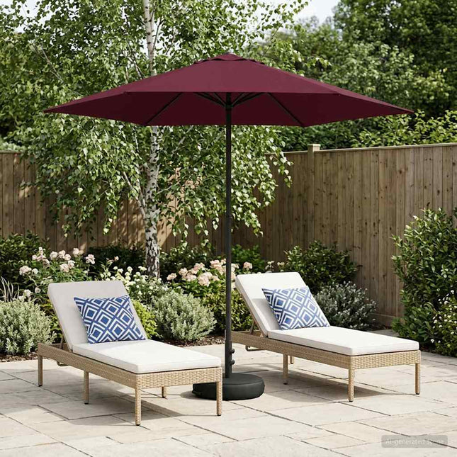 Haveparasol med base 230 x 230 cm Polyester Rektangulær