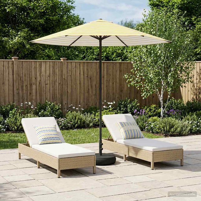 Haveparasol med base 230 x 230 cm Polyester Rektangulær