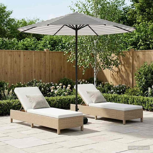 Haveparasol med base 230 x 230 cm Polyester Rektangulær