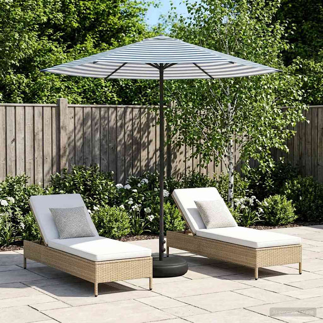 Haveparasol med base 230 x 230 cm Polyester Rektangulær