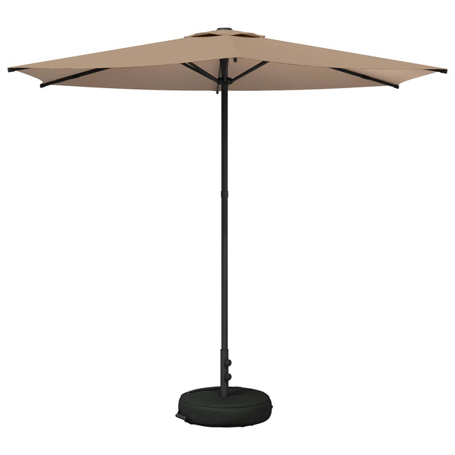 Haveparasol med base 270 x 270 cm Polyester Rektangulær Gråbrun