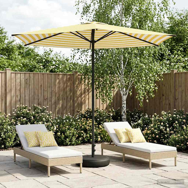 Haveparasol med base 270 x 270 cm Polyester Rektangulær
