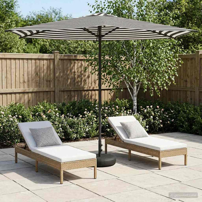 Haveparasol med base 270 x 270 cm Polyester Rektangulær