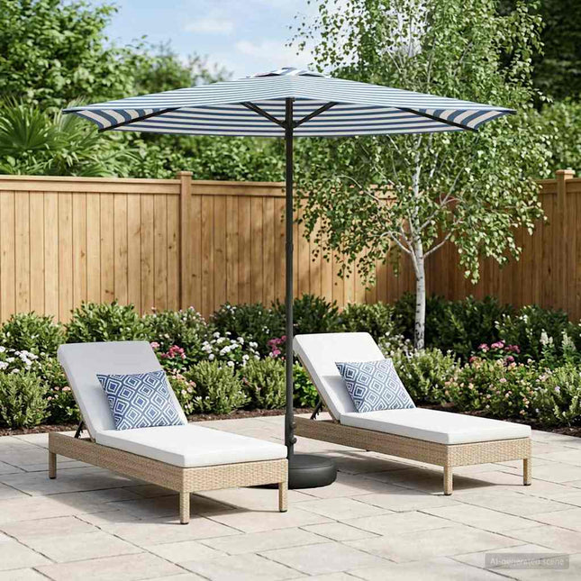 Haveparasol med base 270 x 270 cm Polyester Rektangulær
