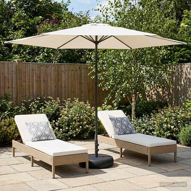 Haveparasol med base 300 x 300 cm Polyester Rektangulær