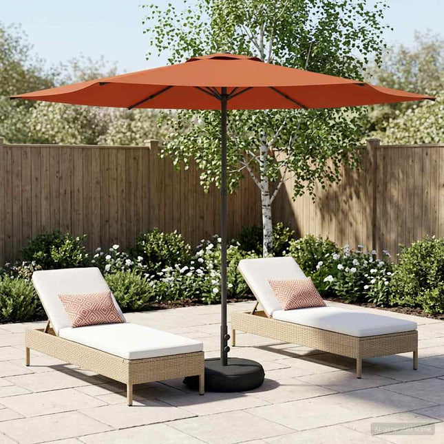 Haveparasol med base 300 x 300 cm Polyester Rektangulær
