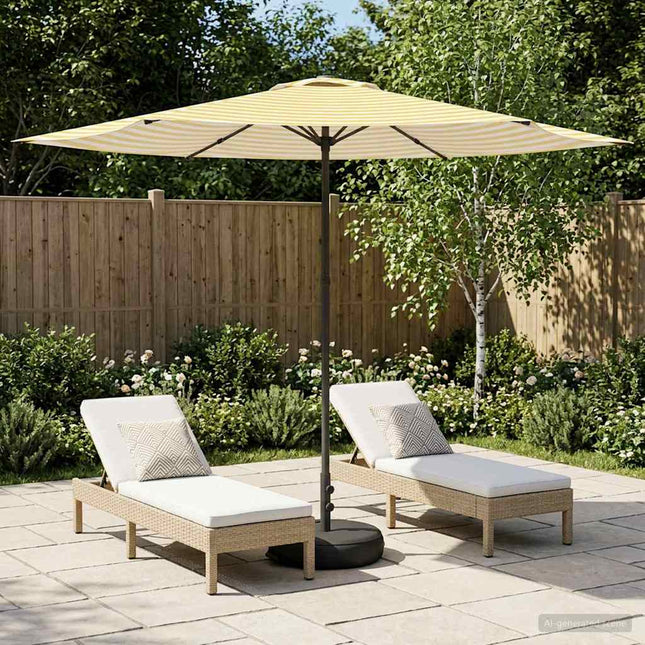 Haveparasol med base 300 x 300 cm Polyester Rektangulær