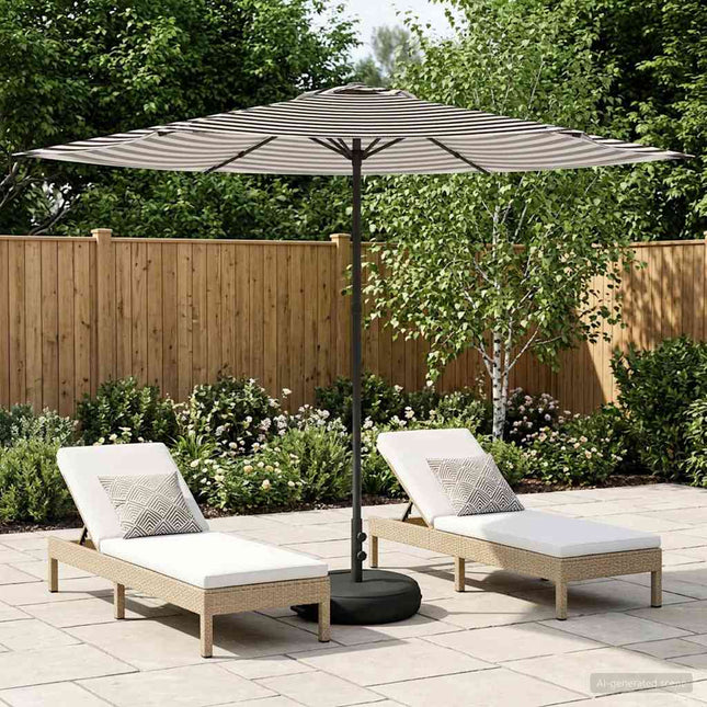 Haveparasol med base 300 x 300 cm Polyester Rektangulær
