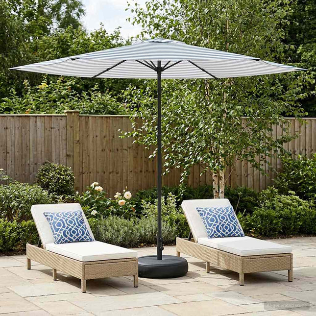 Haveparasol med base 300 x 300 cm Polyester Rektangulær