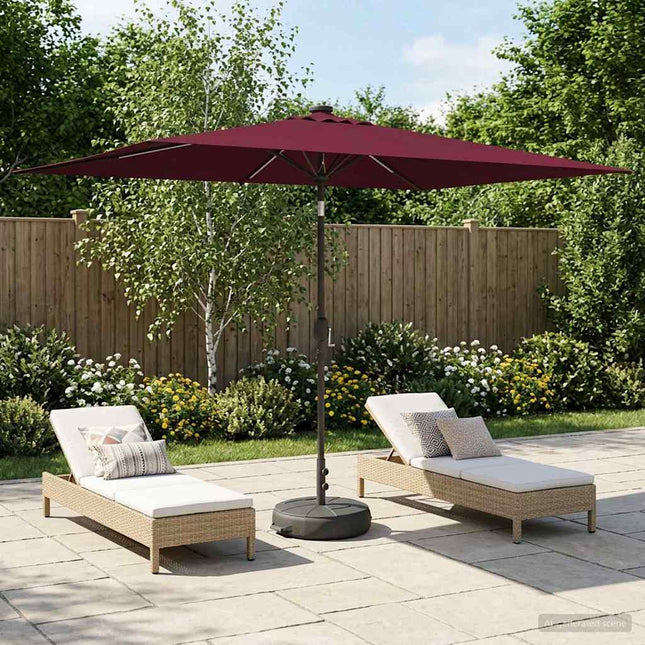 Haveparasol med LED lys og fod 200 x 300 cm Polyester