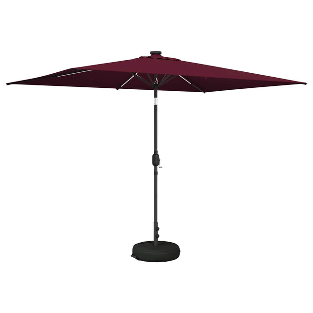 Haveparasol med LED lys og fod 200 x 300 cm Polyester