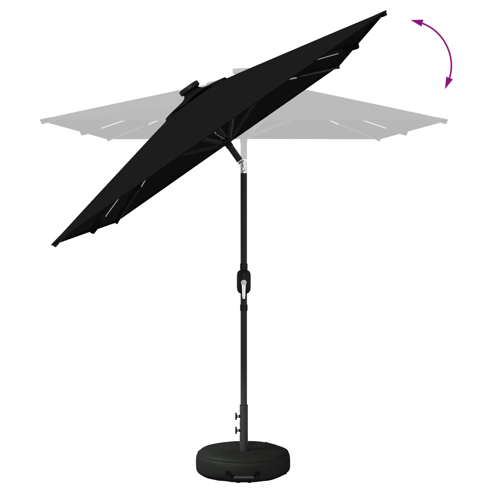 Have Parasol med LED Lygter 200 x 300 cm Polyester Sort