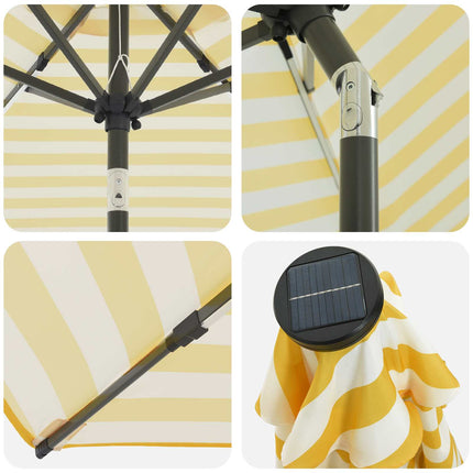 Haveparasol med LED lys og fod 200 x 300 cm Polyester