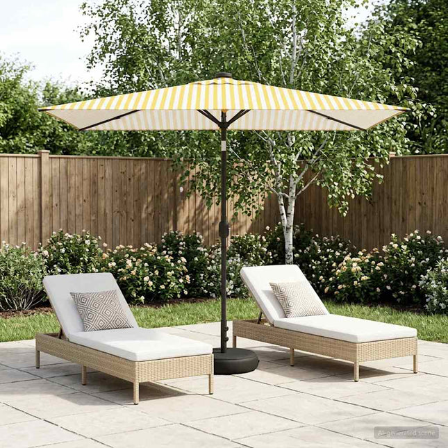 Haveparasol med LED lys og fod 200 x 300 cm Polyester