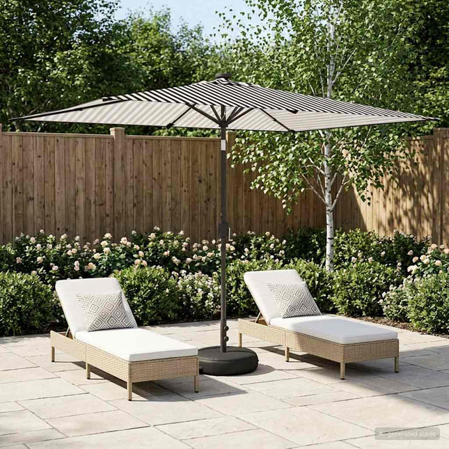 Haveparasol med LED lys og fod 200 x 300 cm Polyester