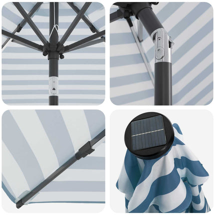 Haveparasol med LED lys og fod 200 x 300 cm Polyester